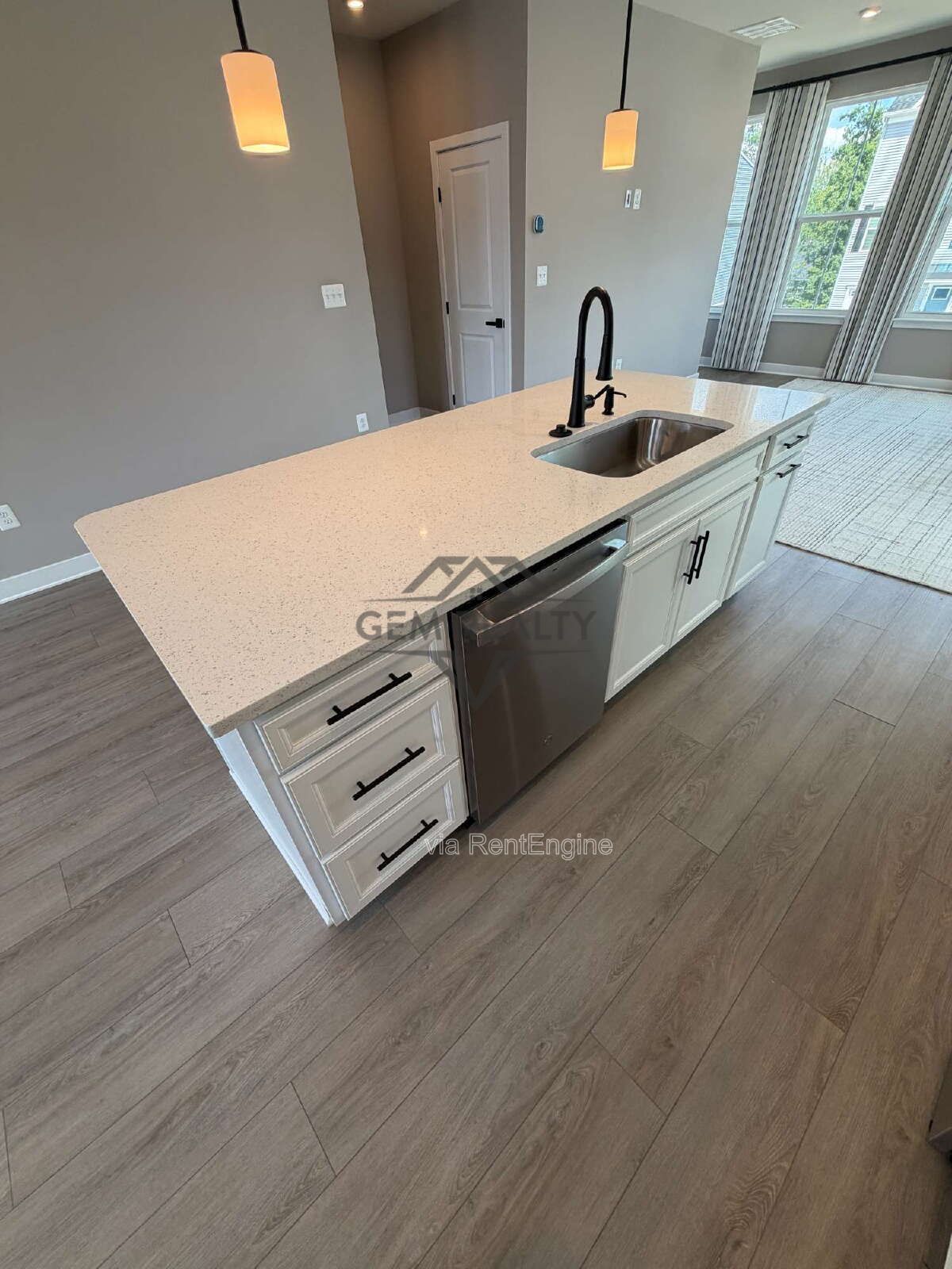 Welcome to Courthouse Commons Townhomes, where you can Rent a brand-new 3 BR 2.5 BA end unit townhome with a one-car garage and a spacious, open-concept floor plan designed for modern living. property image